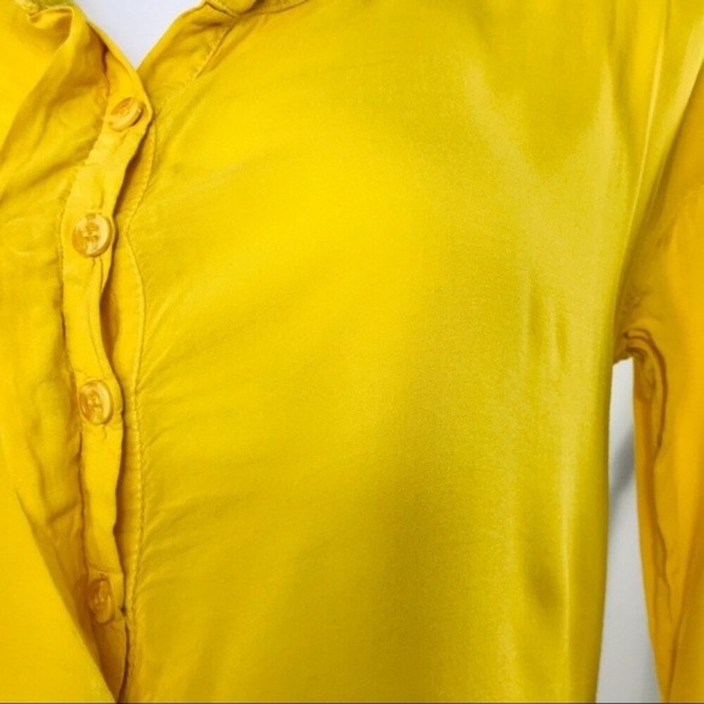 Splendid Yellow Henley Long Sleeve Tunic Blouse Top M Spring Summer Boho - Picture 9 of 14